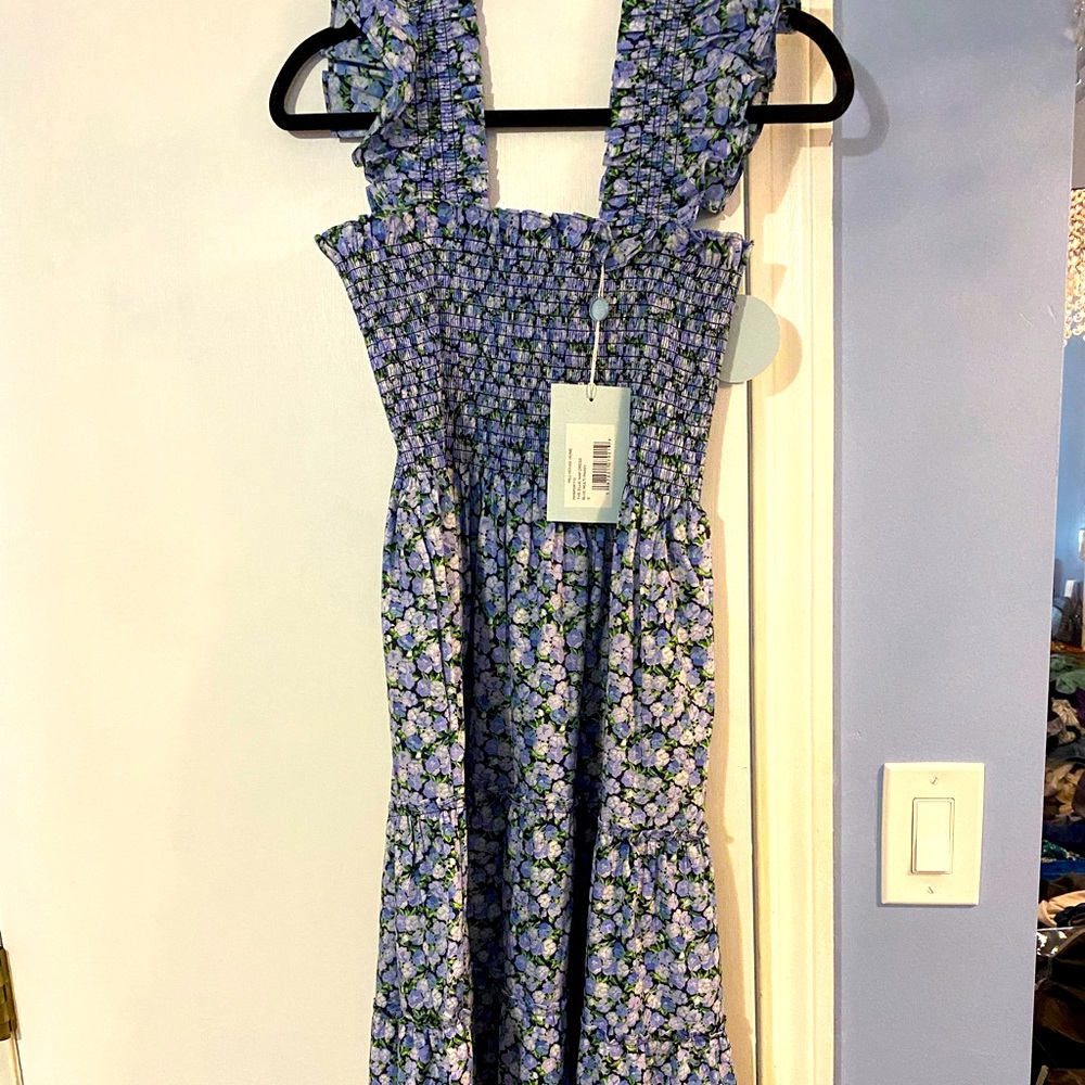 NWT Hill House Ellie Nap Dress Blue multi paisley in size small